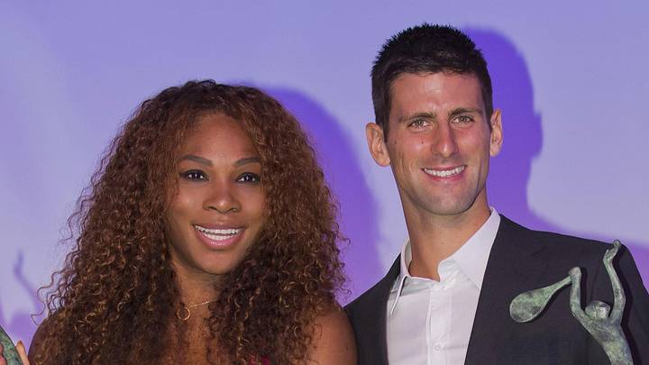 Novak Djokovic and Serena Williams take a photo in 2013
