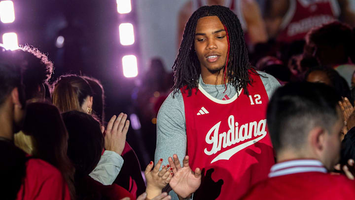 Indiana guard Jakai Newton announced during Hoosier Hysteria at Simon Skjodt Assembly Hall in 2023. Indiana guard Jakai Newton announced during Hoosier Hysteria at Simon Skjodt Assembly Hall in 2023.