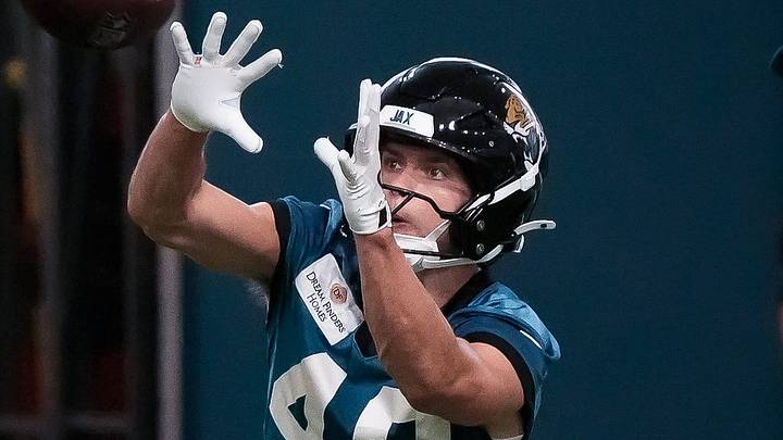 Jacksonville Jaguars Wide Receivers Coach Edgar Bennettwatches as Jacksonville Jaguars Wide Receiver Brady Boyd (49) hauls in a pass as during the second day of NFL Training Camp at the Miller Electric Center on Thursday, July 30, 2026, in Jacksonville, Fla. Jacksonville Jaguars Wide Receivers Coach Edgar Bennettwatches as Jacksonville Jaguars Wide Receiver Brady Boyd (49) hauls in a pass as during the second day of NFL Training Camp at the Miller Electric Center on Thursday, July 30, 2026, in Jacksonville, Fla.