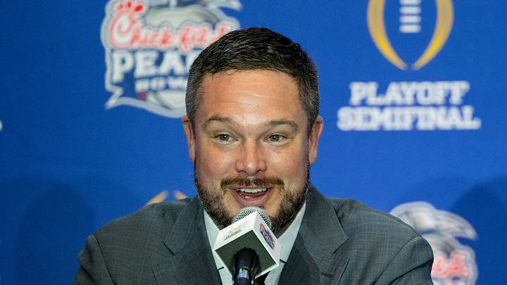 Oregon Ducks head coach Dan Lanning and Indiana Hoosiers head coach Curt Cignetti hold a joint press conference at the College Football Hall of Fame before the CFP semifinal at the Chick-fil-A Peach Bowl, Thursday, Jan. 8, 2026 in Atlanta