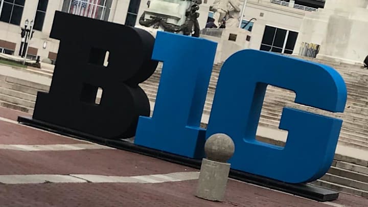 The Big Ten logo dominates a lightly trafficked Monument Square in downtown Indianapolis on Thursday after the conference announced it was pulling the plug on the men's basketball tournament over coronavirus concerns.

Bigten Jpg