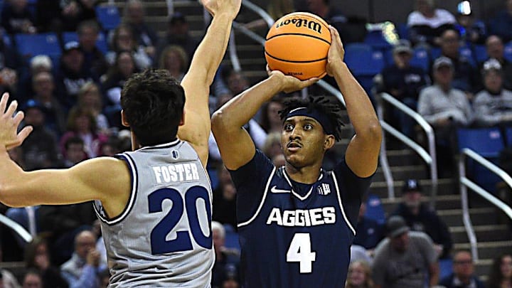 Utah State’s Ian Martinez shoots while taking on Nevada at Lawlor Events Center in Reno on Dec. 31, 2024. Utah State’s Ian Martinez shoots while taking on Nevada at Lawlor Events Center in Reno on Dec. 31, 2024.
