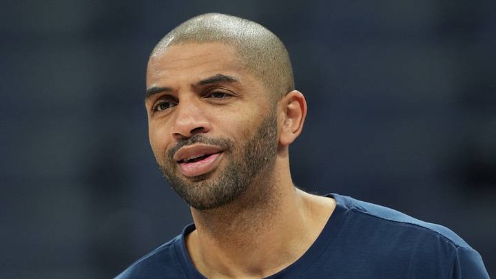 Apr 5, 2026; Sacramento, California, USA; LA Clippers forward Nicolas Batum (33) before the game against the Sacramento Kings at Golden 1 Center. Mandatory Credit: Darren Yamashita-Imagn Images