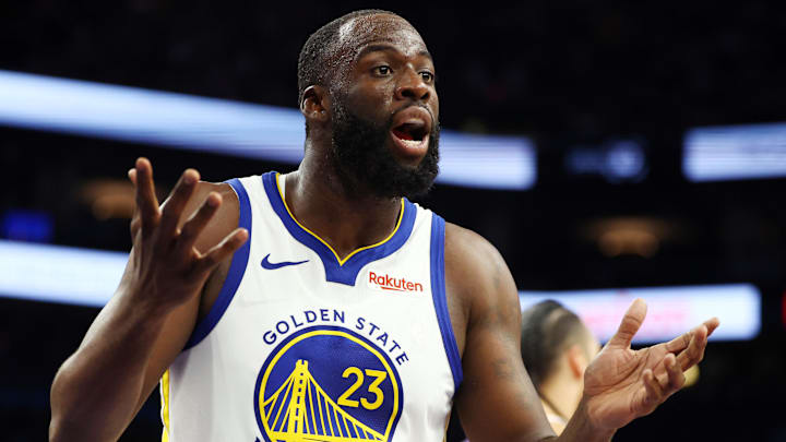 Dec 18, 2025; Phoenix, Arizona, USA; Golden State Warriors forward Draymond Green (23) reacts against the Phoenix Suns at Mortgage Matchup Center. Mandatory Credit: Mark J. Rebilas-Imagn Images Dec 18, 2025; Phoenix, Arizona, USA; Golden State Warriors forward Draymond Green (23) reacts against the Phoenix Suns at Mortgage Matchup Center. Mandatory Credit: Mark J. Rebilas-Imagn Images
