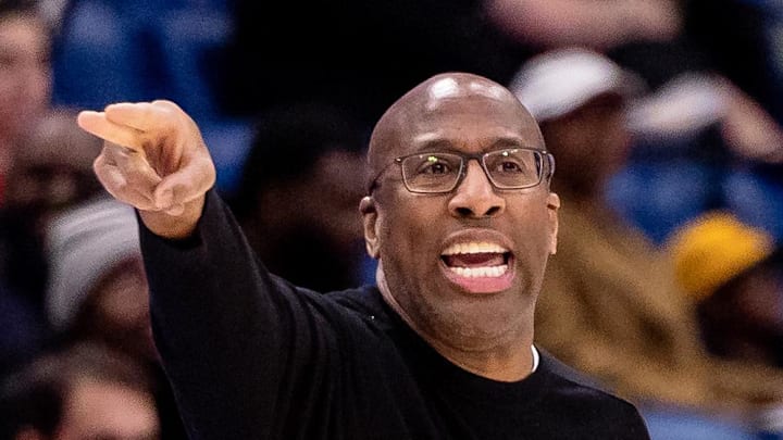 Sacramento Kings head coach Mike Brown gives direction as he stands on the court. Sacramento Kings head coach Mike Brown gives direction as he stands on the court.