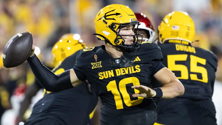 Arizona State Sun Devils quarterback Sam Leavitt (10) Arizona State Sun Devils quarterback Sam Leavitt (10)
