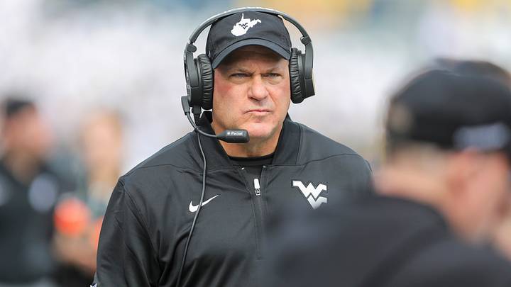 Oct 10, 2026; Morgantown, West Virginia, USA;  West Virginia Mountaineers head coach Rich Rodriguez walks along the sideline during the first quarter against the Arizona Wildcats at Milan Puskar Stadium.  Mandatory Credit: Ben Queen-Imagn Images