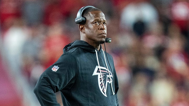 Atlanta Falcons head coach Raheem Morris needs to find a way to get a road win against the New England Patriots to cool his seat. Atlanta Falcons head coach Raheem Morris needs to find a way to get a road win against the New England Patriots to cool his seat.