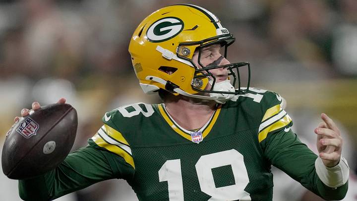 Green Bay Packers quarterback Kyle McCord throws a pass against the Cardinals on Friday. Green Bay Packers quarterback Kyle McCord throws a pass against the Cardinals on Friday.