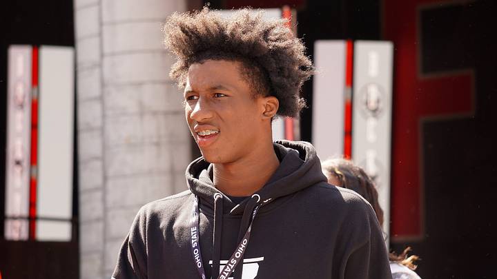 Dakota Guerrant, Harper Woods wide receiver, soaks up the atmosphere of the game between the Ohio State Buckeyes and Texas Longhorns at Ohio Stadium on Aug. 30, 2025.