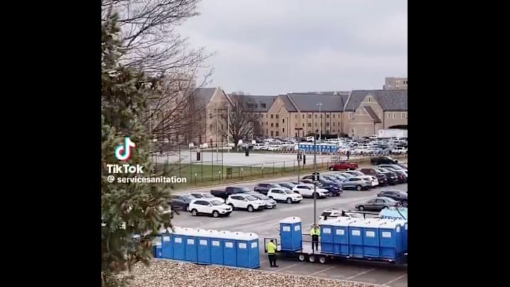 the Porta Potty's are ready for the College Football Playoff.