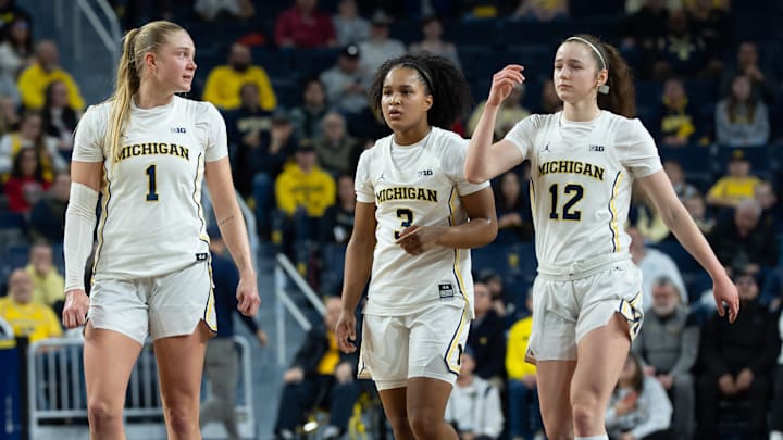 Olivia Olson, Mila Holloway and Syla Swords (left to right) have been the faces of a Michigan team looking to take the program to new heights. 