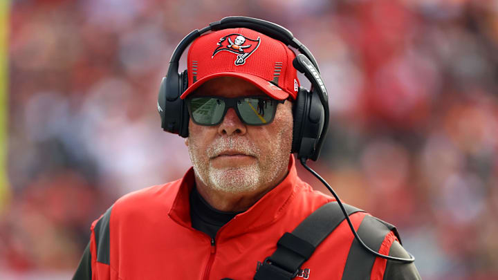 Tampa Bay Buccaneers head coach Bruce Arians against the Philadelphia Eagles during the first half in a NFC Wild Card playoff football game Tampa Bay Buccaneers head coach Bruce Arians against the Philadelphia Eagles during the first half in a NFC Wild Card playoff football game