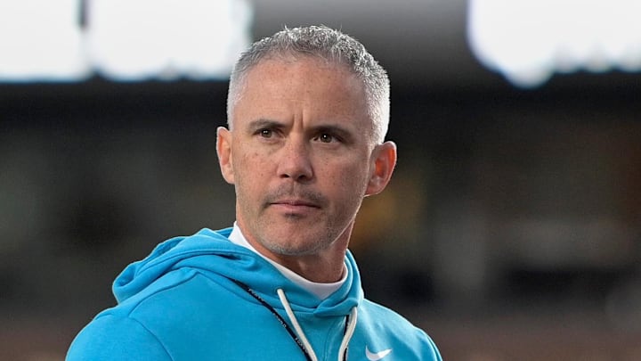Nov 1, 2025; Tallahassee, Florida, USA; Florida State Seminoles head coach Mike Norvell looks on before the game against the Wake Forest Demon Deacons at Doak S. Campbell Stadium. Mandatory Credit: Melina Myers-Imagn Images