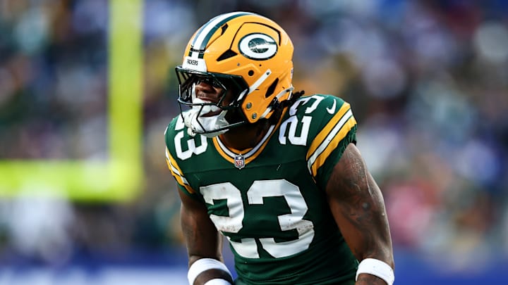 Green Bay Packers running back Emanuel Wilson Green Bay Packers running back Emanuel Wilson