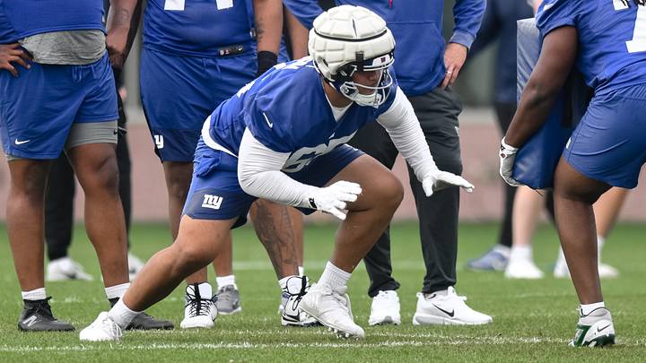 New York Giants offensive lineman Francis Mauigoa New York Giants offensive lineman Francis Mauigoa