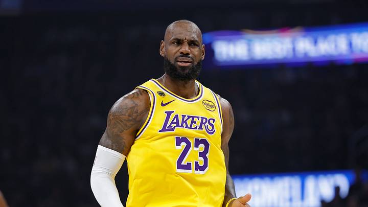 May 7, 2026; Oklahoma City, Oklahoma, USA; Los Angeles Lakers forward LeBron James (23) reacts after a play against the Oklahoma City Thunder in the first half during game two of the second round of the 2026 NBA Playoffs at Paycom Center. May 7, 2026; Oklahoma City, Oklahoma, USA; Los Angeles Lakers forward LeBron James (23) reacts after a play against the Oklahoma City Thunder in the first half during game two of the second round of the 2026 NBA Playoffs at Paycom Center.