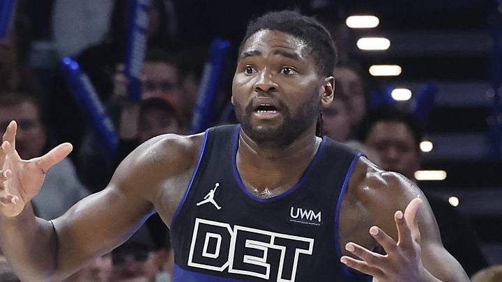Oct 30, 2023; Oklahoma City, Oklahoma, USA; Detroit Pistons center Isaiah Stewart (28) reacts after a play against the Oklahoma City Thunder during the second quarter at Paycom Center. Mandatory Credit: Alonzo Adams-Imagn Images