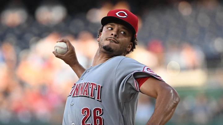 Cincinnati Reds pitcher Chase Burns (26) throws