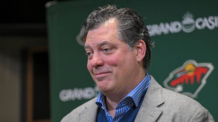 Dec 13, 2025; Saint Paul, Minnesota, USA; Minnesota Wild general manger Bill Guerin addresses the media about acquiring defensemen Quinn Hughes via trade from the Vancouver Canucks before a game against the Ottawa Senators at Grand Casino Arena. Mandatory Credit: Nick Wosika-Imagn Images Dec 13, 2025; Saint Paul, Minnesota, USA; Minnesota Wild general manger Bill Guerin addresses the media about acquiring defensemen Quinn Hughes via trade from the Vancouver Canucks before a game against the Ottawa Senators at Grand Casino Arena. Mandatory Credit: Nick Wosika-Imagn Images
