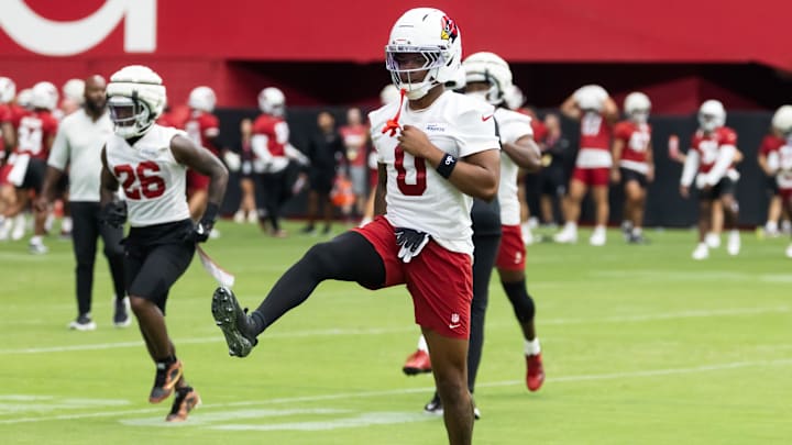 Jul 24, 2025; Glendale, AZ, USA; Arizona Cardinals cornerback Will Johnson (0) during training camp at State Farm Stadium. Mandatory Credit: Mark J. Rebilas-Imagn Images Jul 24, 2025; Glendale, AZ, USA; Arizona Cardinals cornerback Will Johnson (0) during training camp at State Farm Stadium. Mandatory Credit: Mark J. Rebilas-Imagn Images
