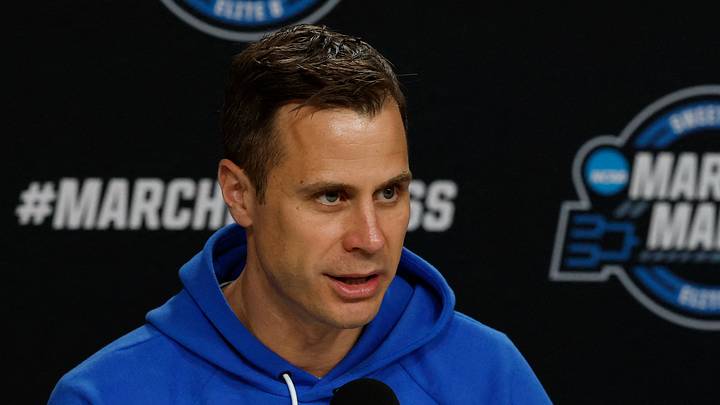 Mar 26, 2026; Washington, DC, USA; Duke Blue Devils head coach Jon Scheyer speaks with the media during a press conference ahead of the east regional of the men's 2026 NCAA Tournament at Capital One Arena. Mandatory Credit: Geoff Burke-Imagn Images Mar 26, 2026; Washington, DC, USA; Duke Blue Devils head coach Jon Scheyer speaks with the media during a press conference ahead of the east regional of the men's 2026 NCAA Tournament at Capital One Arena. Mandatory Credit: Geoff Burke-Imagn Images