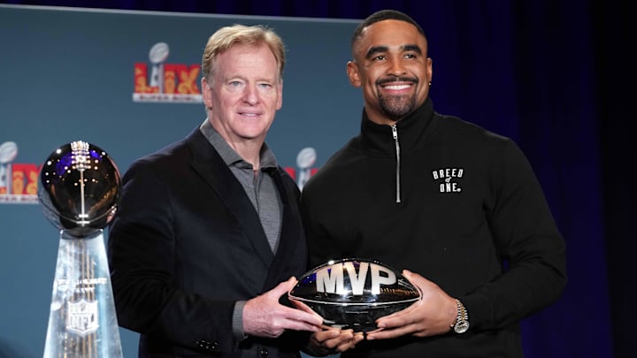 Roger Goodell. Jalen Hurts, Philadelphia Eagles Roger Goodell. Jalen Hurts, Philadelphia Eagles