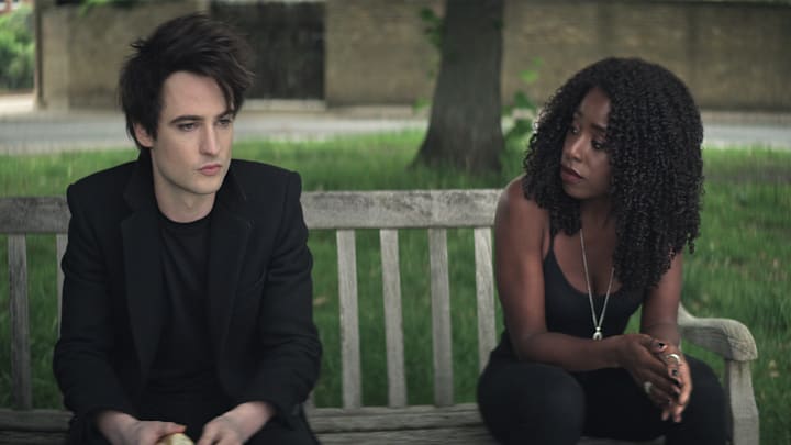 The Sandman. (L to R) Tom Sturridge as Dream, Kirby Howell-Baptiste as Death in episode 106 of The Sandman. Cr. Courtesy of Netflix © 2022
