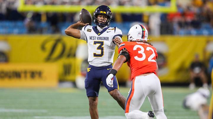 Sep 19, 2026; Charlotte, North Carolina, USA; West Virginia Mountaineers quarterback Michael Hawkins Jr. (3) throws a pass during the second quarter against the Virginia Cavaliers at Bank of America Stadium. Mandatory Credit: Ben Queen-Imagn Images Sep 19, 2026; Charlotte, North Carolina, USA; West Virginia Mountaineers quarterback Michael Hawkins Jr. (3) throws a pass during the second quarter against the Virginia Cavaliers at Bank of America Stadium. Mandatory Credit: Ben Queen-Imagn Images