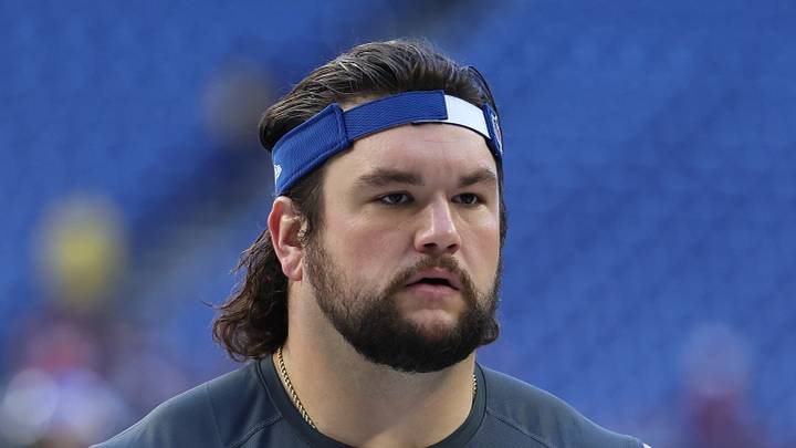 Indianapolis Colts guard Quenton Nelson practices before a game