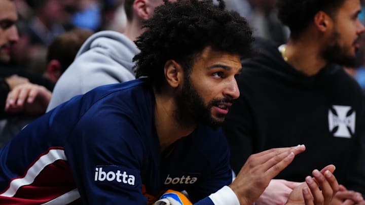 Jan 29, 2026; Denver, Colorado, USA; Denver Nuggets guard Jamal Murray (27) reacts from the bench in the fourth quarter against the Brooklyn Nets at Ball Arena. Mandatory Credit: Ron Chenoy-Imagn Images Jan 29, 2026; Denver, Colorado, USA; Denver Nuggets guard Jamal Murray (27) reacts from the bench in the fourth quarter against the Brooklyn Nets at Ball Arena. Mandatory Credit: Ron Chenoy-Imagn Images