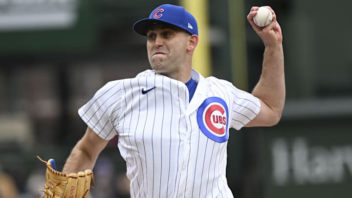 Apr 1, 2026; Chicago, Illinois, USA; Chicago Cubs pitcher Matthew Boyd (16) delivers during the first inning against the Los Angeles Angels at Wrigley Field. Mandatory Credit: Matt Marton-Imagn Images Apr 1, 2026; Chicago, Illinois, USA; Chicago Cubs pitcher Matthew Boyd (16) delivers during the first inning against the Los Angeles Angels at Wrigley Field. Mandatory Credit: Matt Marton-Imagn Images