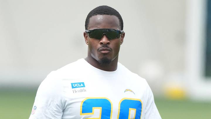 May 11, 2026; El Segundo, CA, USA; Los Angeles Chargers running back Kimani Vidal (28) during offseason workouts at The Bolt. Mandatory Credit: Kirby Lee-Imagn Images