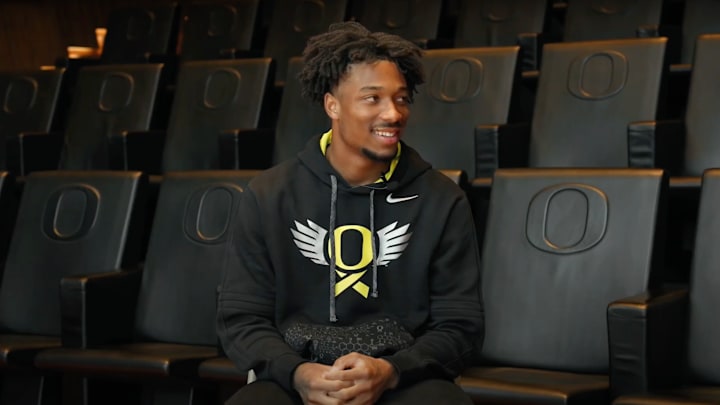 Oregon Ducks wide receiver Tez Johnson in an exclusive interview with Bri Amaranthus: video produced by Jake Bunn
