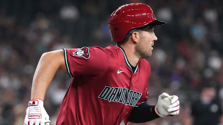 Arizona Diamondbacks' Connor Kaiser (65) takes off for first base for his first major league hit, a double, against the Colorado Rockies at Chase Field on Aug. 10, 2025. Arizona Diamondbacks' Connor Kaiser (65) takes off for first base for his first major league hit, a double, against the Colorado Rockies at Chase Field on Aug. 10, 2025.