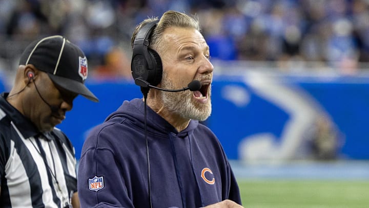 Former Chicago Bears head coach Matt Eberflus on the sidelines during the second half against the Detroit Lions Former Chicago Bears head coach Matt Eberflus on the sidelines during the second half against the Detroit Lions