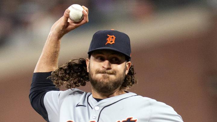 Aug 9, 2024; San Francisco, California, USA; Detroit Tigers pitcher Jason Foley (68) delivers a pitch against the San Francisco Giants during the eighth inning at Oracle Park. Mandatory Credit: D. Ross Cameron-Imagn Images