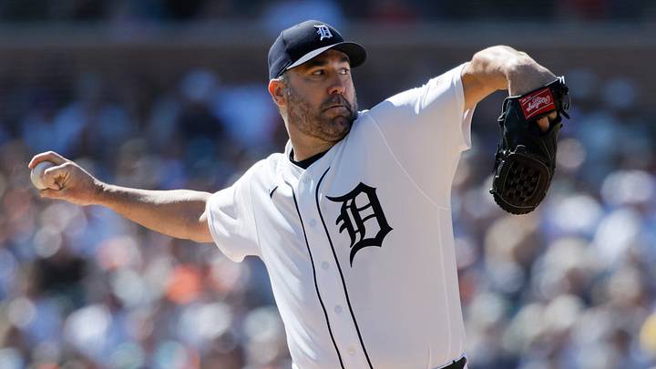 Justin Verlander pitches in his final game. Justin Verlander pitches in his final game.