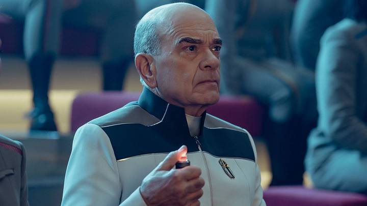 Robert Picardo as The Doctor in Star Trek: Starfleet Academy, episode 4, season 1, streaming on Paramount+, 3035. Photo Credit: Brooke Palmer/Paramount+.