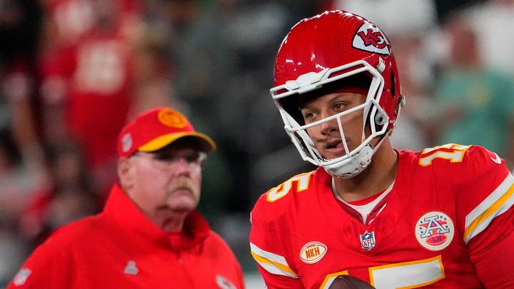 Kansas City Chiefs quarterback Patrick Mahomes (15) and Kansas City Chiefs head coach Andy Reid 
