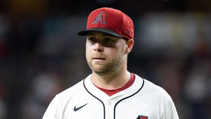 May 27, 2025; Phoenix, Arizona, USA; Arizona Diamondbacks pitcher Corbin Burnes against the Pittsburgh Pirates at Chase Field. Mandatory Credit: Mark J. Rebilas-Imagn Images