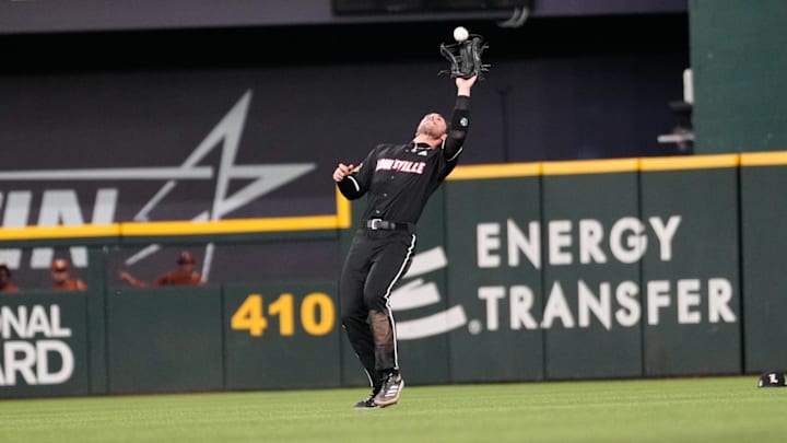 Feb 14, 2025; Arlington, TX, USA; Texas Longhorns versus the Louisville Cardinals during the Shriner's Children's College Showdown at Globe Life Field. Mandatory Credit: Chris Jones-Imagn Images