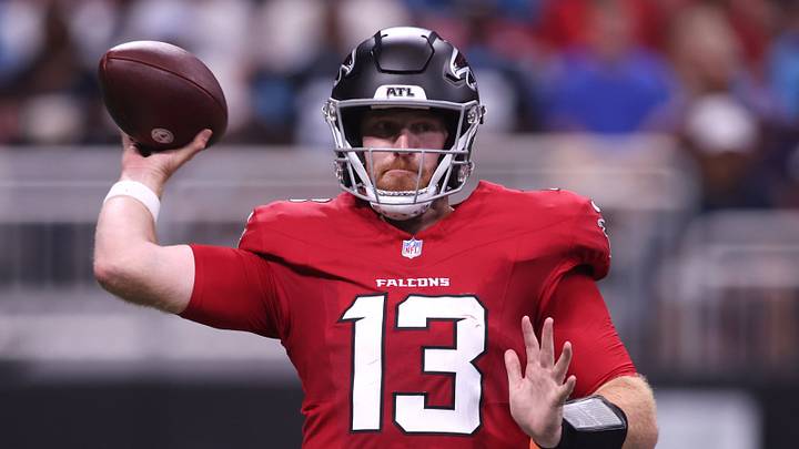 Sep 20, 2026; Atlanta, Georgia, USA;  Atlanta Falcons quarterback Cooper Rush (13) throws a pass during the second quarter against the Carolina Panthers at Mercedes-Benz Stadium.  Mandatory Credit: Brett Davis-Imagn Images