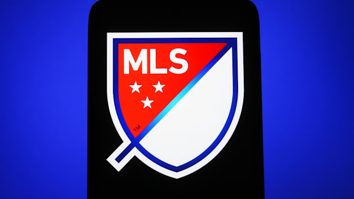 In this photo illustration, Major League Soccer (MLS) logo...