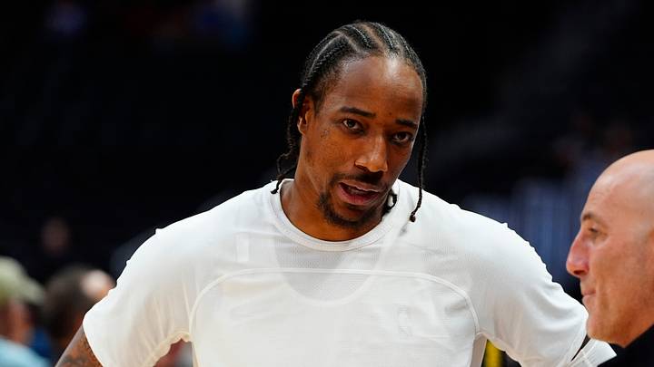 Oct 11, 2026; Denver, Colorado, USA; Denver Nuggets guard/forward DeMar DeRozan (10) before the start of the pre season game against the Chicago Bulls at Ball Arena. Mandatory Credit: Ron Chenoy-Imagn Images Oct 11, 2026; Denver, Colorado, USA; Denver Nuggets guard/forward DeMar DeRozan (10) before the start of the pre season game against the Chicago Bulls at Ball Arena. Mandatory Credit: Ron Chenoy-Imagn Images