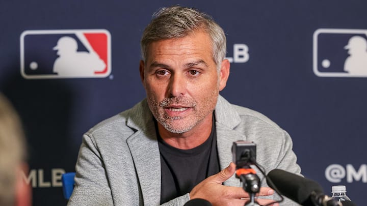 Dec 8, 2025; Orlando, FL, USA; Tampa Bay Rays manager Kevin Cash speaks with the media during the 2025 MLB Winter Meetings at Signia by Hilton Hotel. Dec 8, 2025; Orlando, FL, USA; Tampa Bay Rays manager Kevin Cash speaks with the media during the 2025 MLB Winter Meetings at Signia by Hilton Hotel.