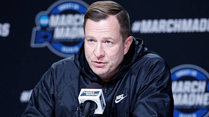 Mar 26, 2026; Chicago, IL, USA; Iowa State Cyclones head coach T.J. Otzelberger speaks ahead of the Midwest regional of the men's 2026 NCAA Tournament at United Center. Mandatory Credit: Kamil Krzaczynski-Imagn Images