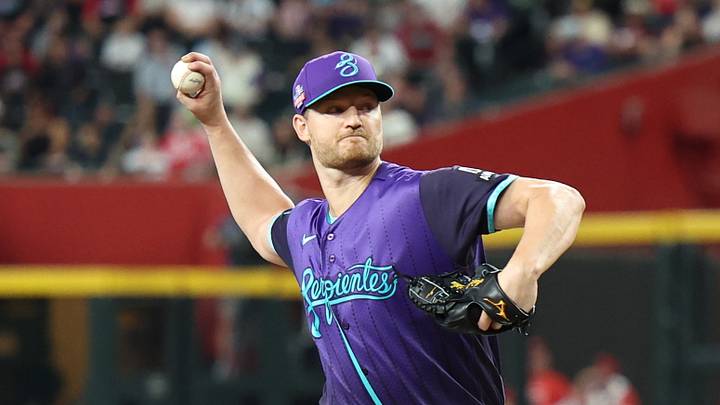 Aug 22, 2026; Phoenix, Arizona, USA; Arizona Diamondbacks pitcher Michael Soroka (34) throws against the Cincinnati Reds in the third inning at Chase Field. Mandatory Credit: Anna Carrington-Imagn Images