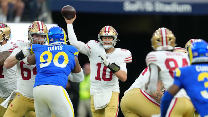 Mac Jones is putting on a show at SoFi. Mac Jones is putting on a show at SoFi.