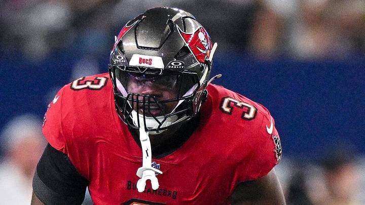 Oct 8, 2026; Arlington, Texas, USA; Tampa Bay Buccaneers linebacker Rueben Bain Jr. (3) gets into position during the game between the Cowboys and the Buccaneers at AT&T Stadium. Mandatory Credit: Jerome Miron-Imagn Images Oct 8, 2026; Arlington, Texas, USA; Tampa Bay Buccaneers linebacker Rueben Bain Jr. (3) gets into position during the game between the Cowboys and the Buccaneers at AT&T Stadium. Mandatory Credit: Jerome Miron-Imagn Images